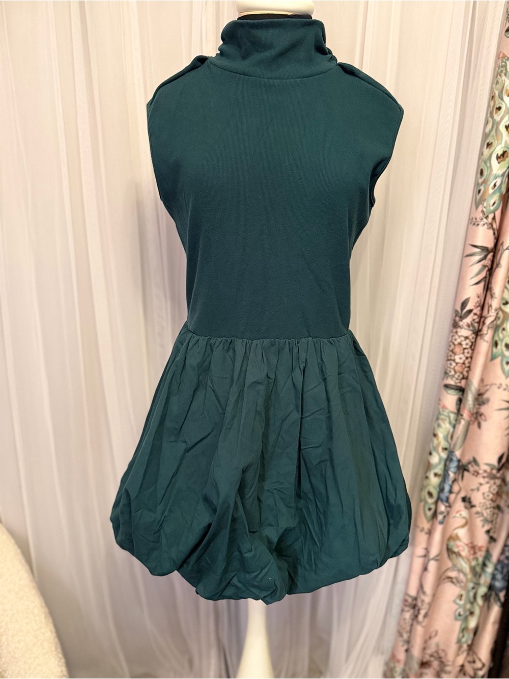 TCEC Teal Sleeveless Skater Bubble Skirt